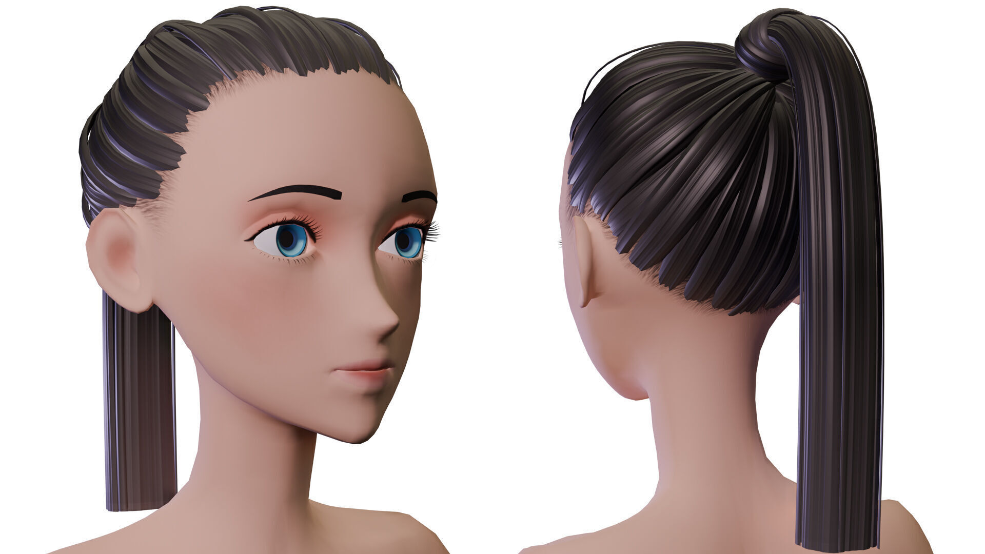 Stylized Girl Basemesh 1 3D model_3