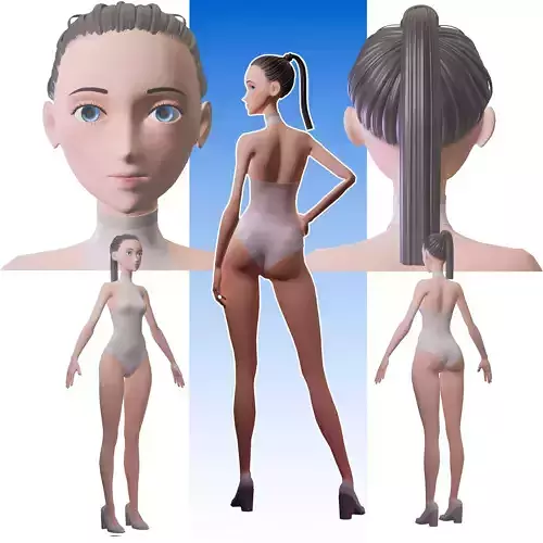 Stylized Girl Basemesh 1 3D model