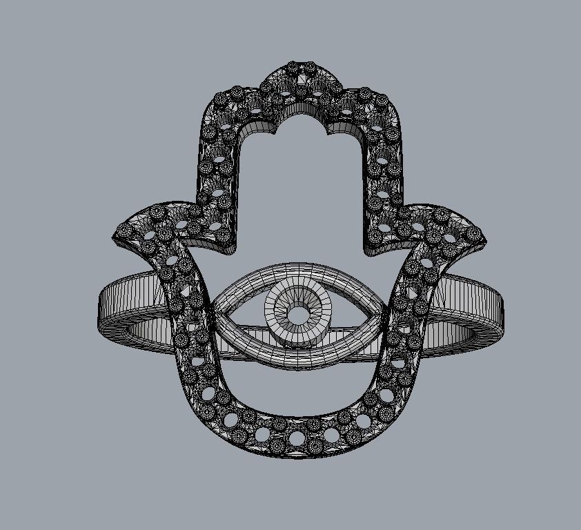 Hamsa Ring 3D print model_14