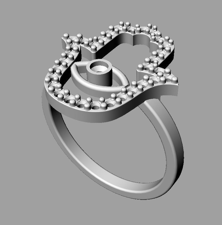 Hamsa Ring 3D print model_18