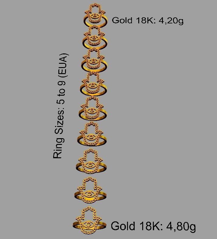 Hamsa Ring 3D print model_6