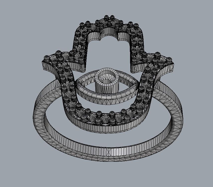 Hamsa Ring 3D print model_13