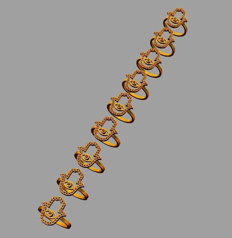 Hamsa Ring 3D print model_7