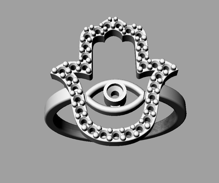 Hamsa Ring 3D print model_16