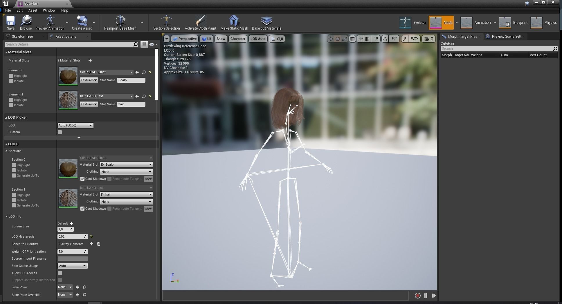 Cute Haircut Female Woman Girl Realistic cartoon hair Low-poly 3D model_16