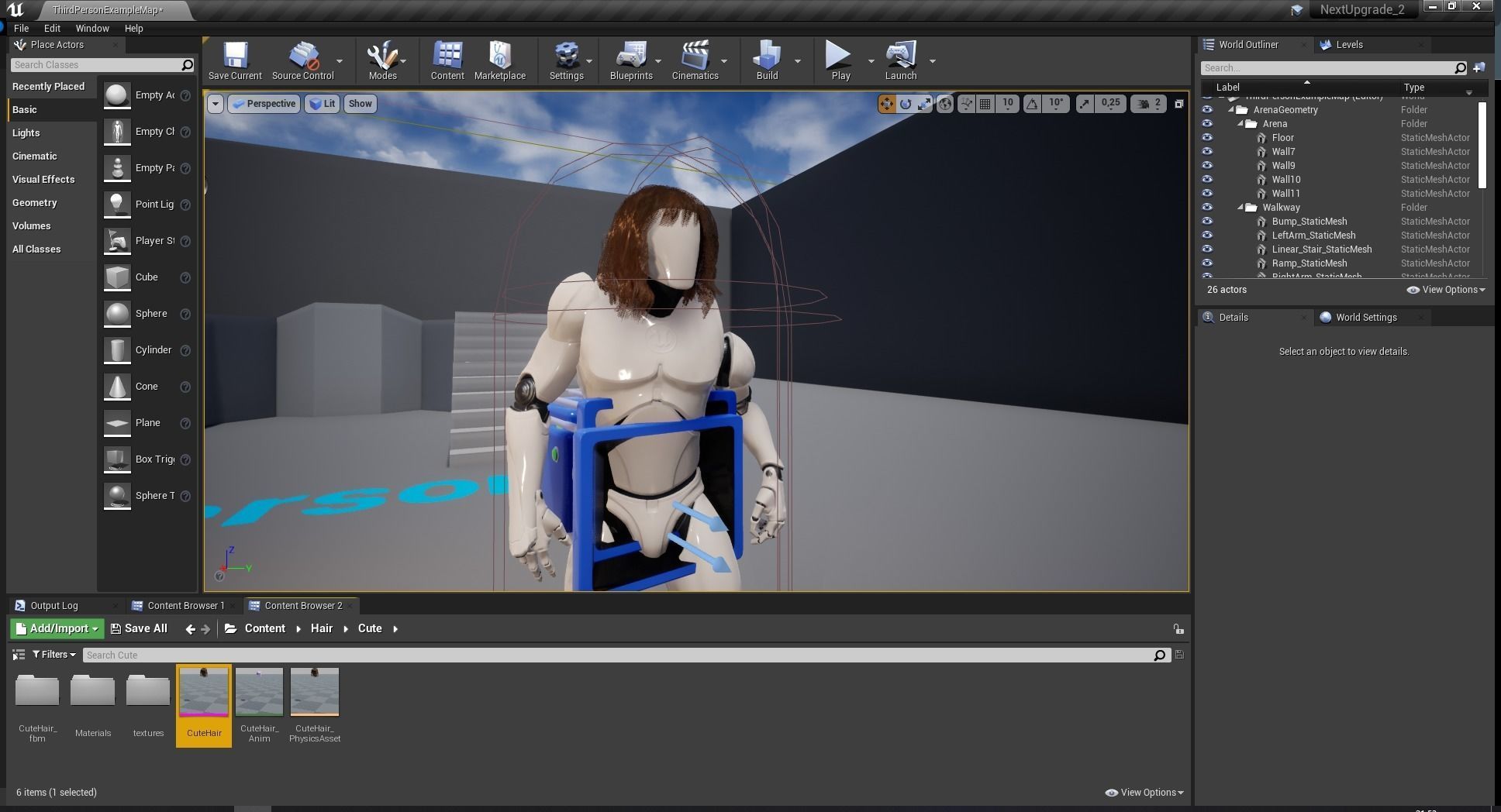 Cute Haircut Female Woman Girl Realistic cartoon hair Low-poly 3D model_15