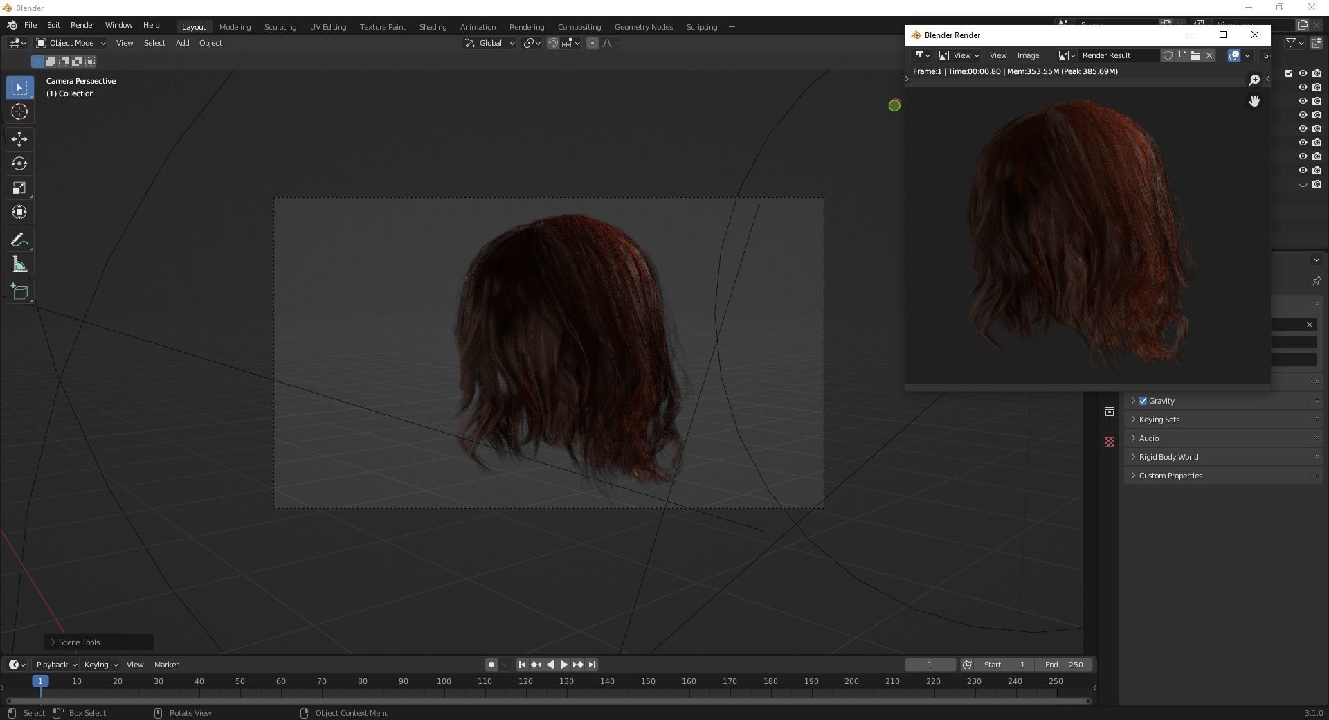 Cute Haircut Female Woman Girl Realistic cartoon hair Low-poly 3D model_14