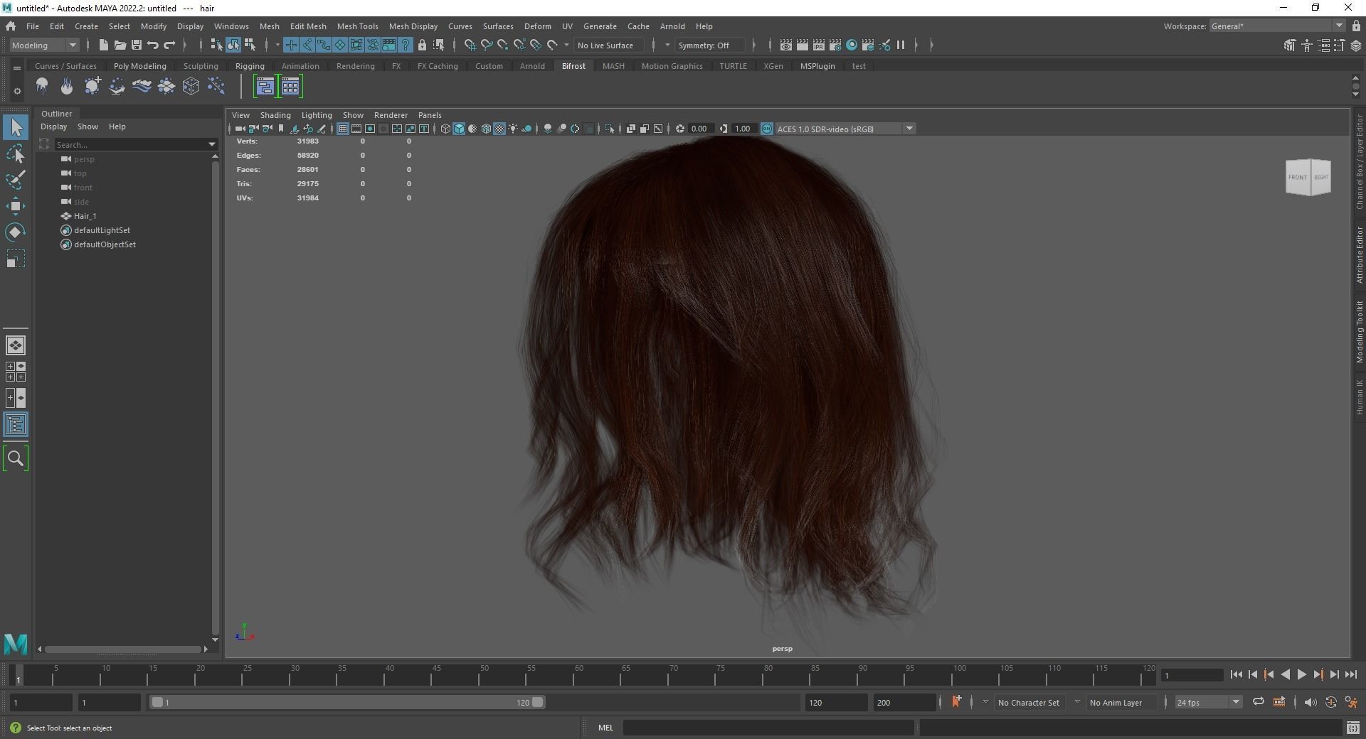 Cute Haircut Female Woman Girl Realistic cartoon hair Low-poly 3D model_20