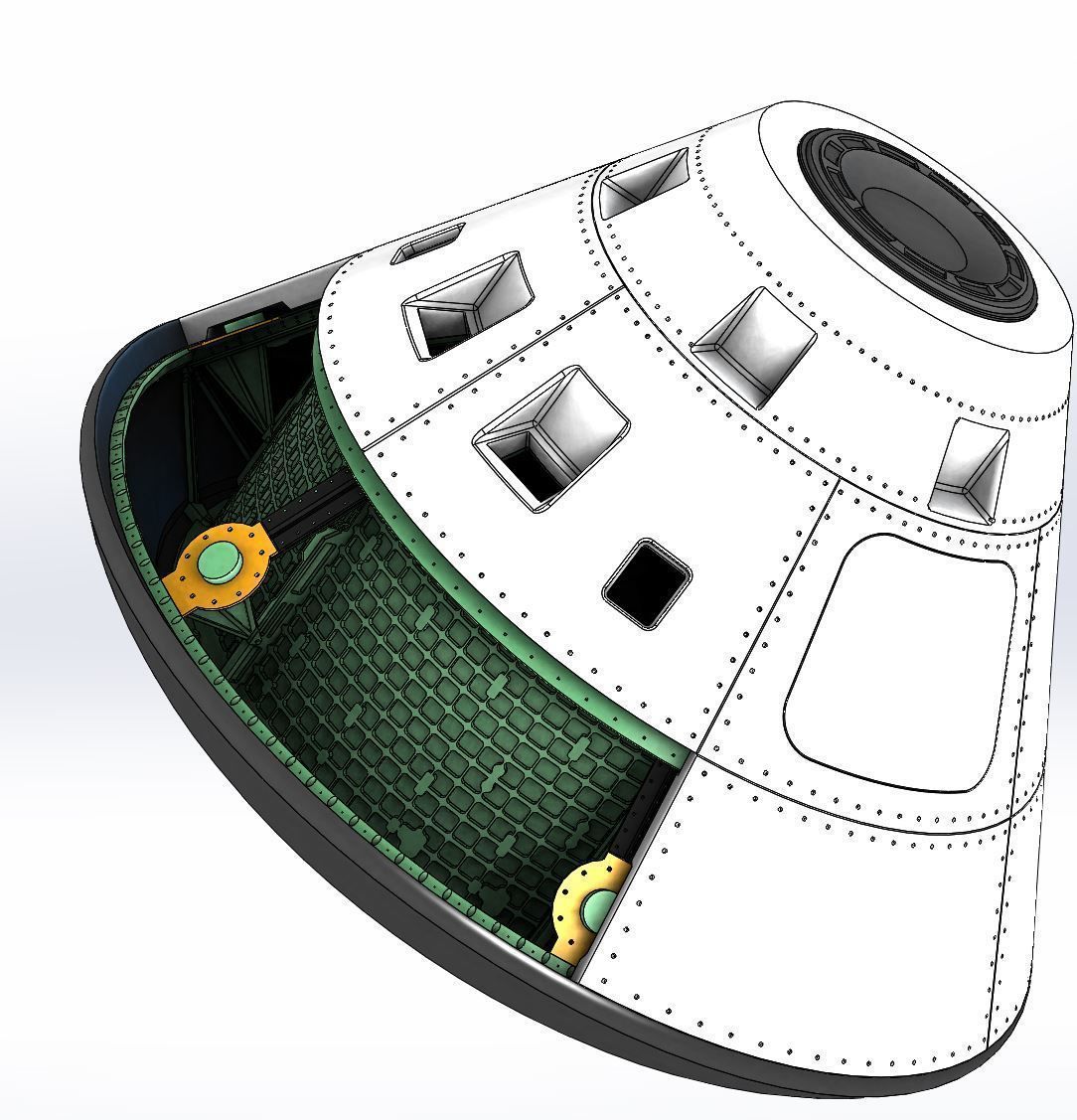 NASA Orion - Artemis Crew Capsule Structure - 17 Detailed Parts 3D print model_4