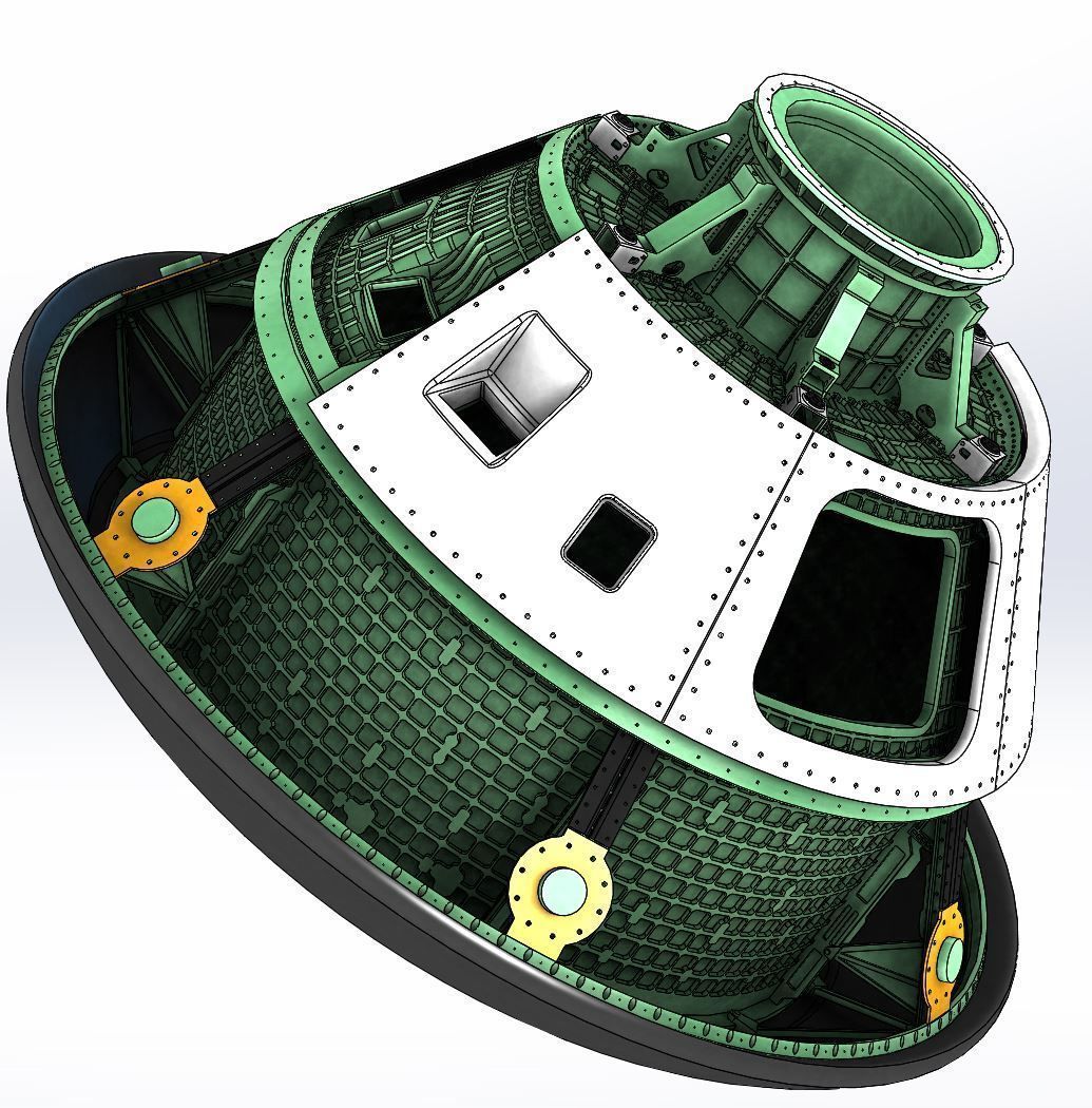 NASA Orion - Artemis Crew Capsule Structure - 17 Detailed Parts 3D print model_2