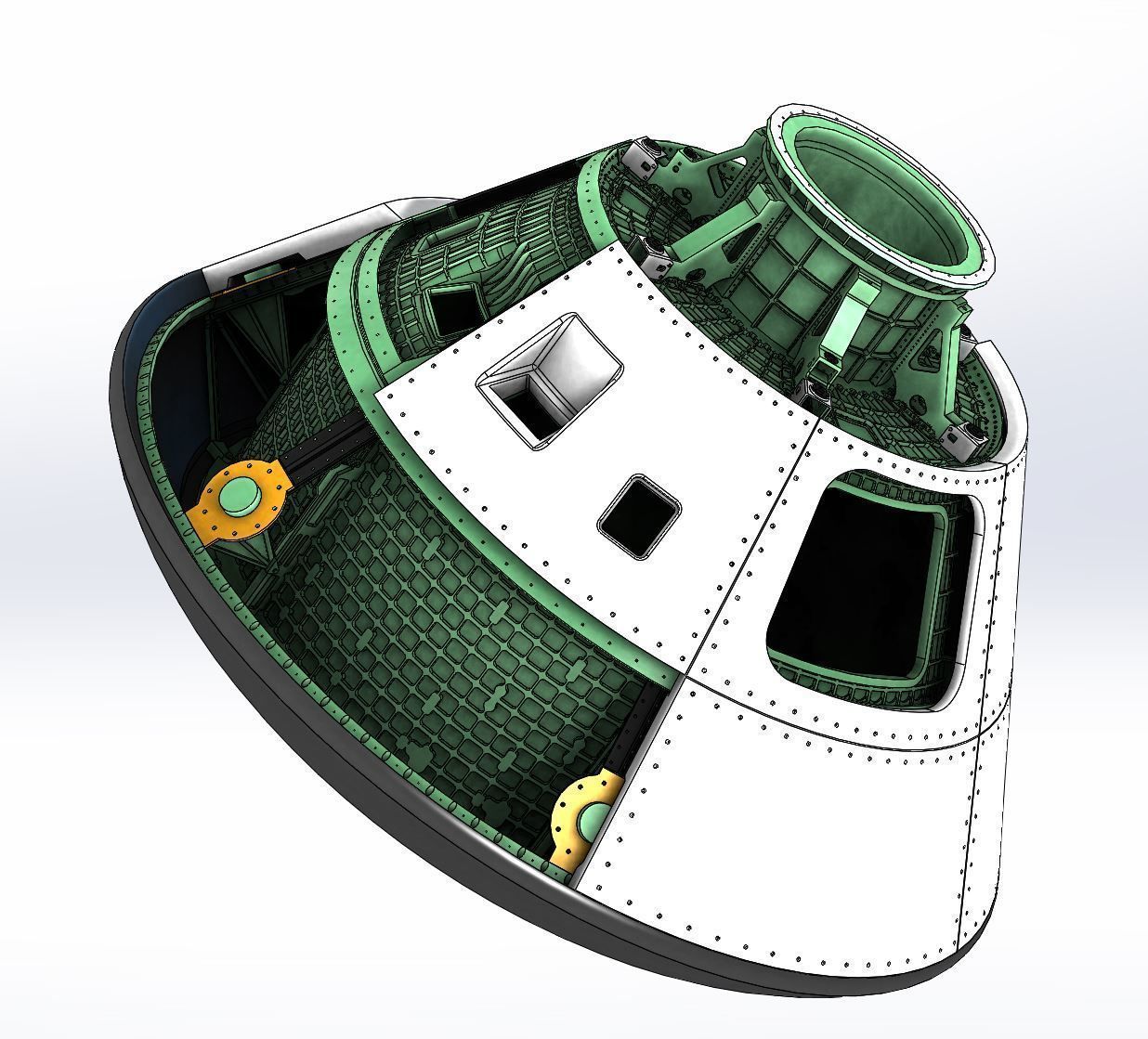 NASA Orion - Artemis Crew Capsule Structure - 17 Detailed Parts 3D print model_3