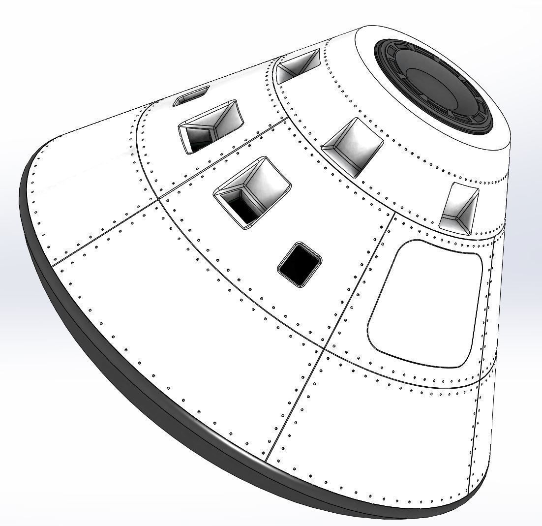 NASA Orion - Artemis Crew Capsule Structure - 17 Detailed Parts 3D print model_5