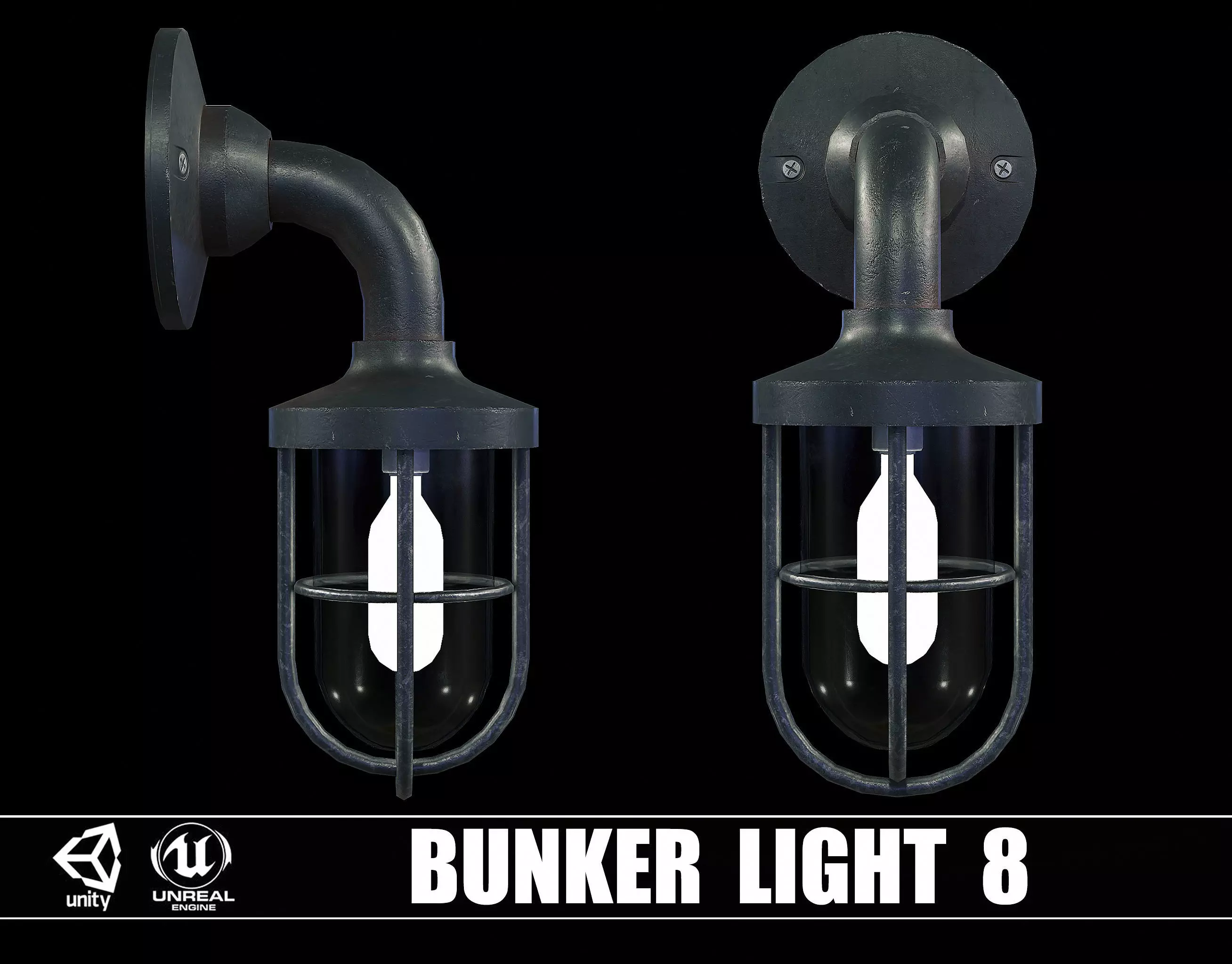 Bunker Light v8 Low-poly 3D model_0
