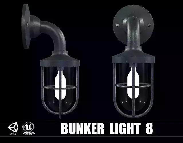 Bunker Light v8 Low-poly 3D model