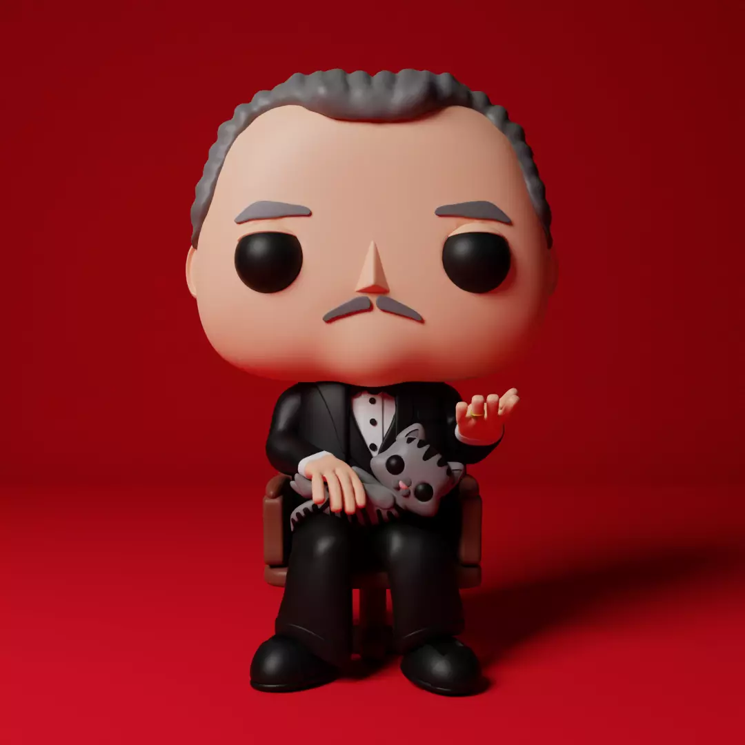 3D Vito Corleone The Godfathers Funko Pop Figures 3D model_0