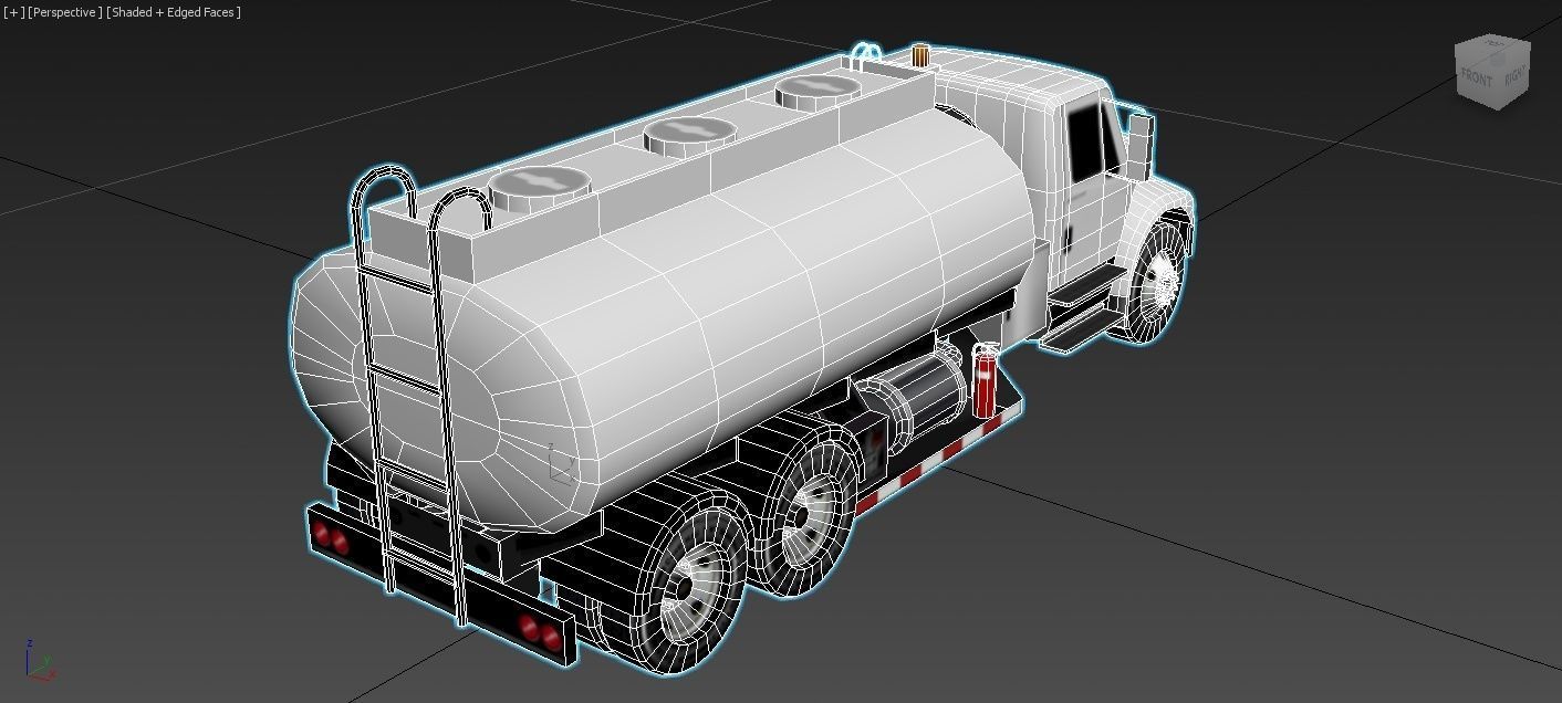 International Airport Fuel Truck 3500 gal Low-poly Low-poly 3D model_10