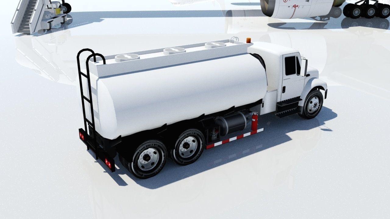 International Airport Fuel Truck 3500 gal Low-poly Low-poly 3D model_7