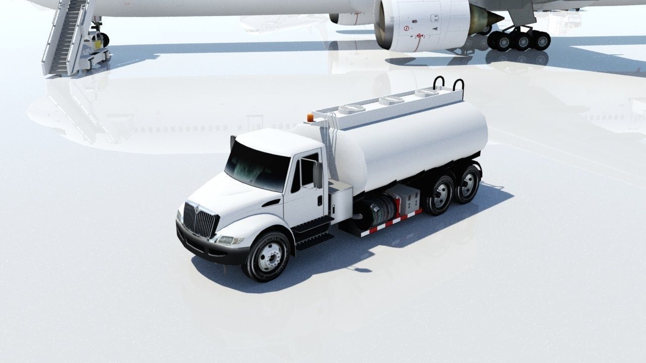 International Airport Fuel Truck 3500 gal Low-poly Low-poly 3D model_2