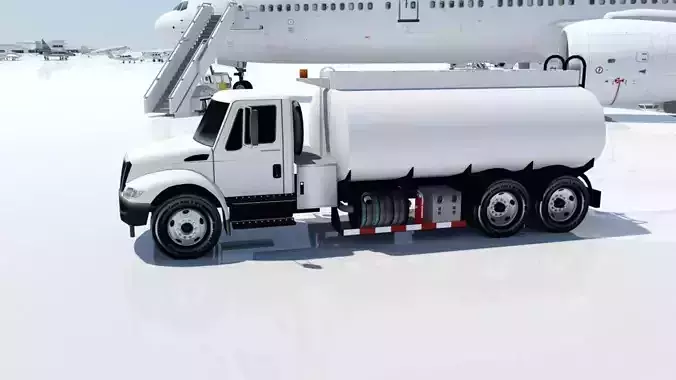 International Airport Fuel Truck 3500 gal Low-poly Low-poly 3D model