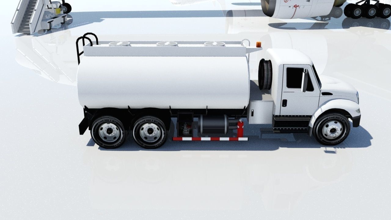International Airport Fuel Truck 3500 gal Low-poly Low-poly 3D model_8