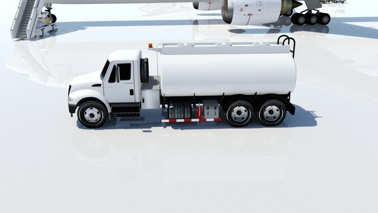 International Airport Fuel Truck 3500 gal Low-poly Low-poly 3D model_4