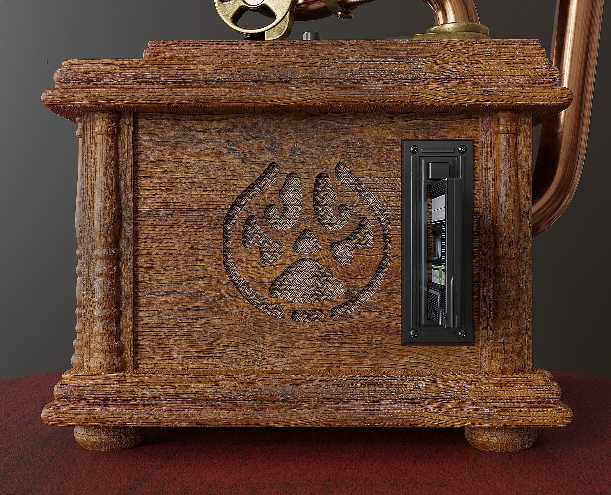 Music center stylized as  retro gramophone 3D model_4