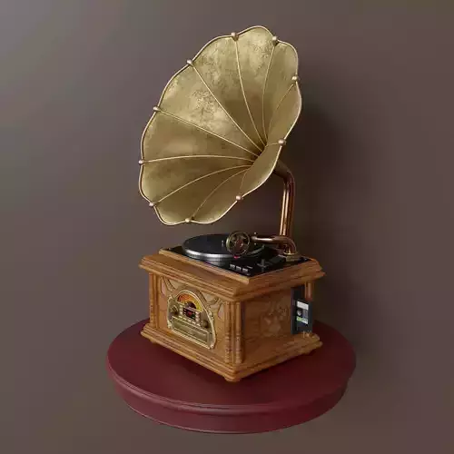 Music center stylized as  retro gramophone 3D model
