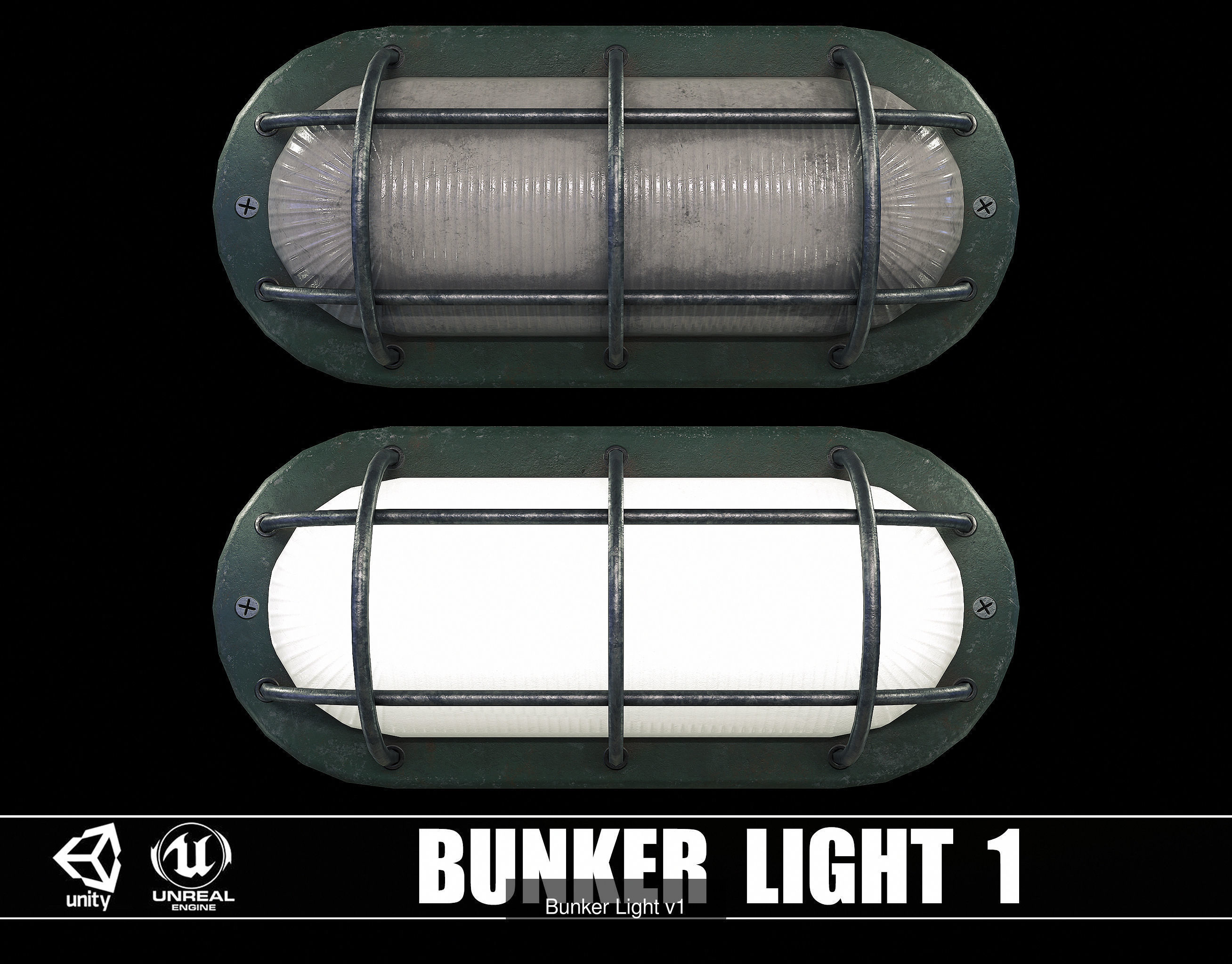 Pack of 9 Bunker Light 3D Model Collection_2