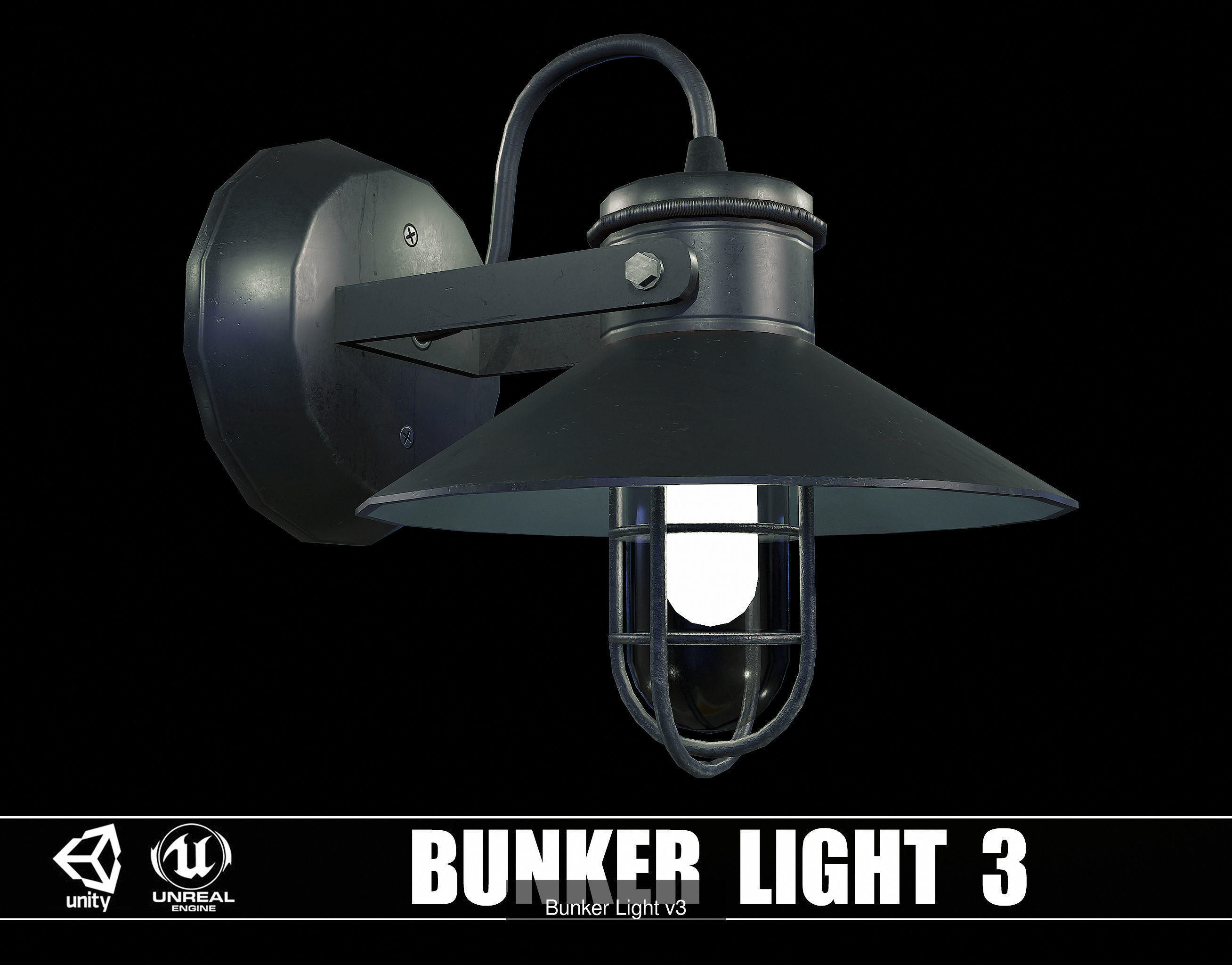 Pack of 9 Bunker Light 3D Model Collection_4