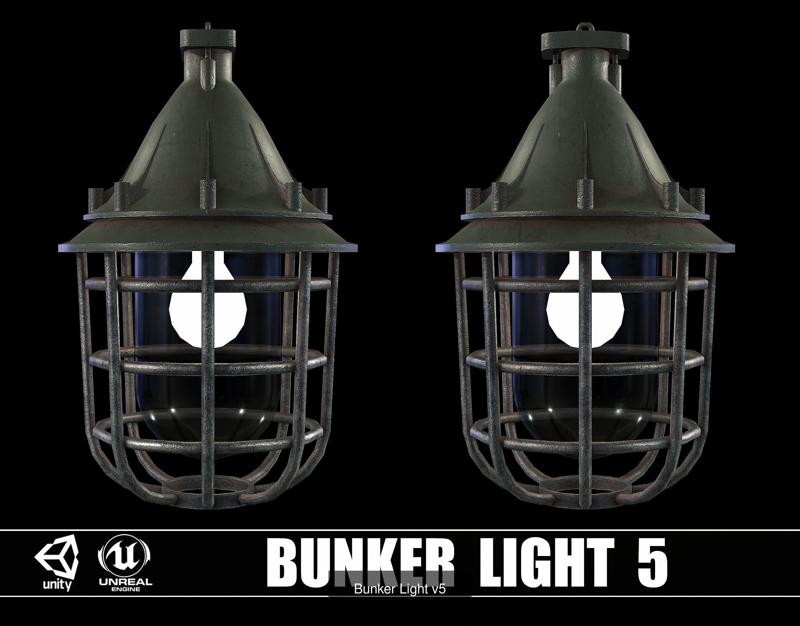 Pack of 9 Bunker Light 3D Model Collection_6