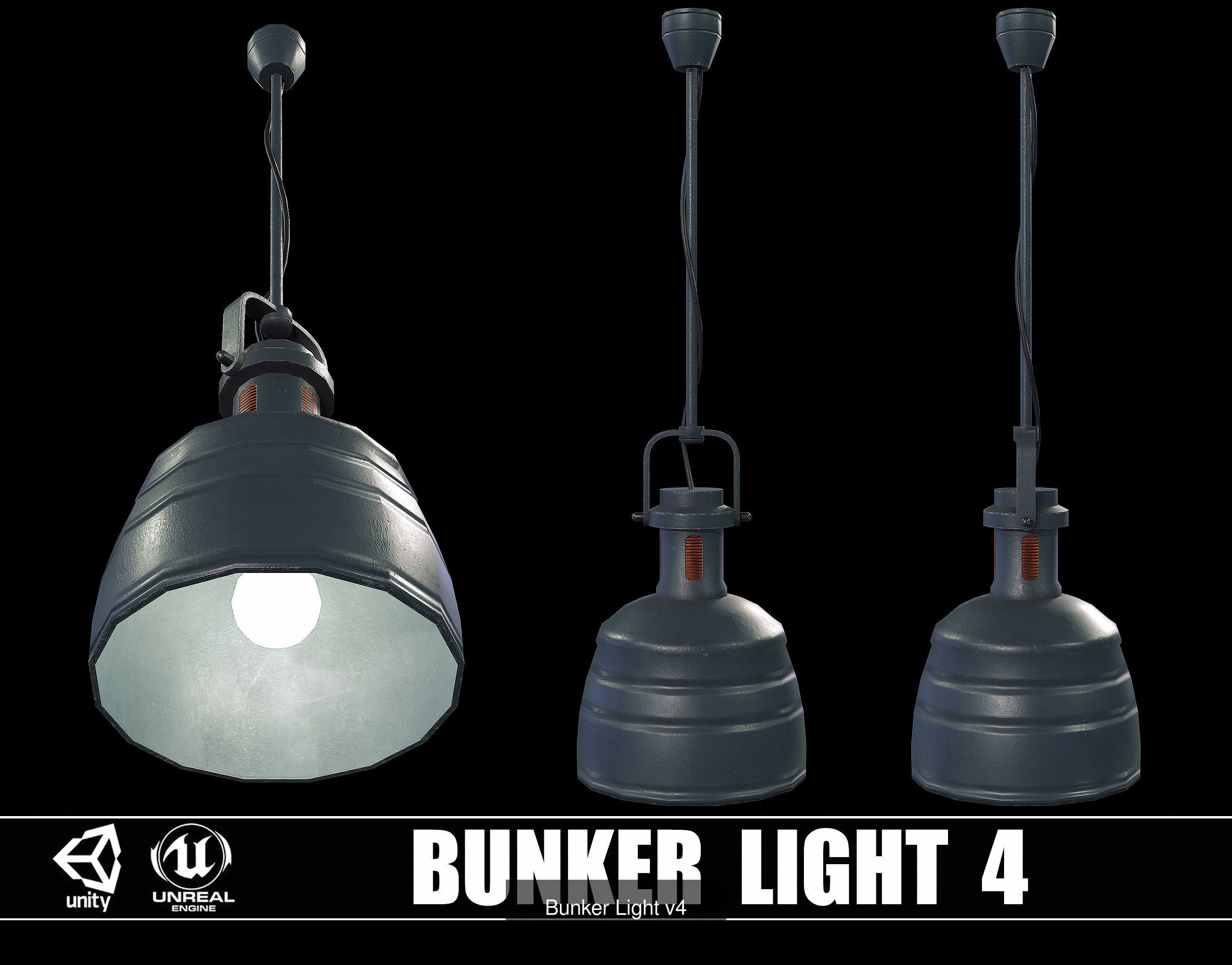 Pack of 9 Bunker Light 3D Model Collection_5