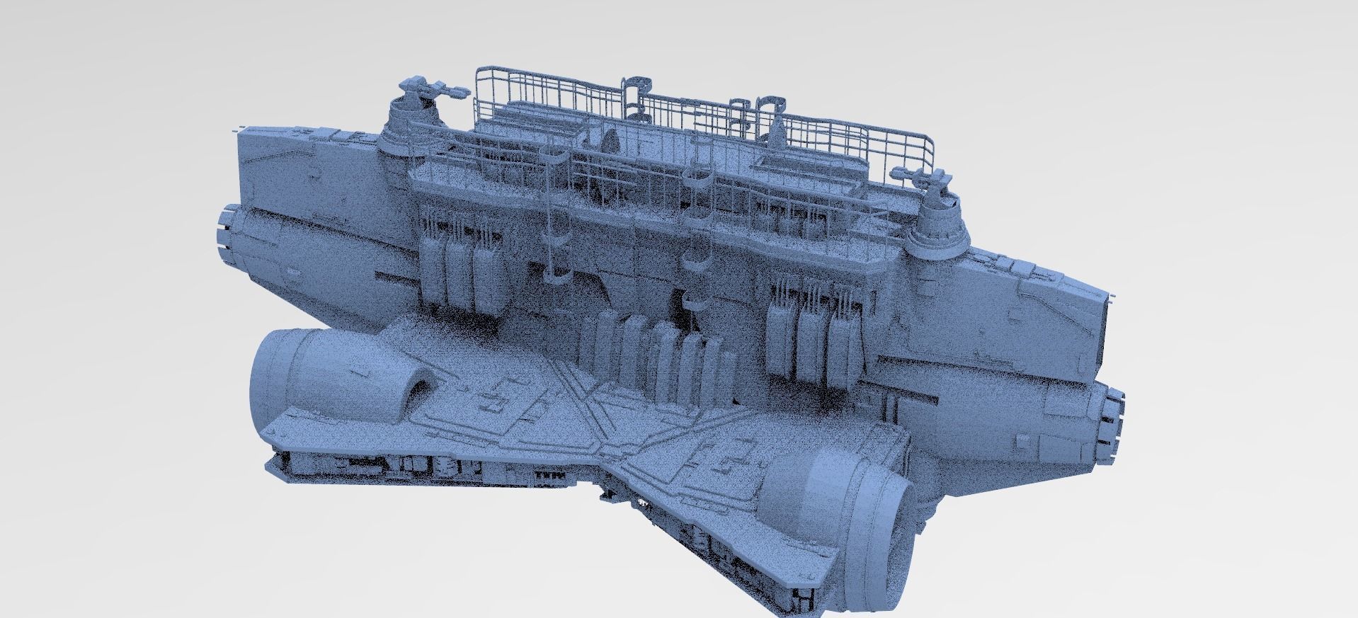 Space colony wall 3D model_1