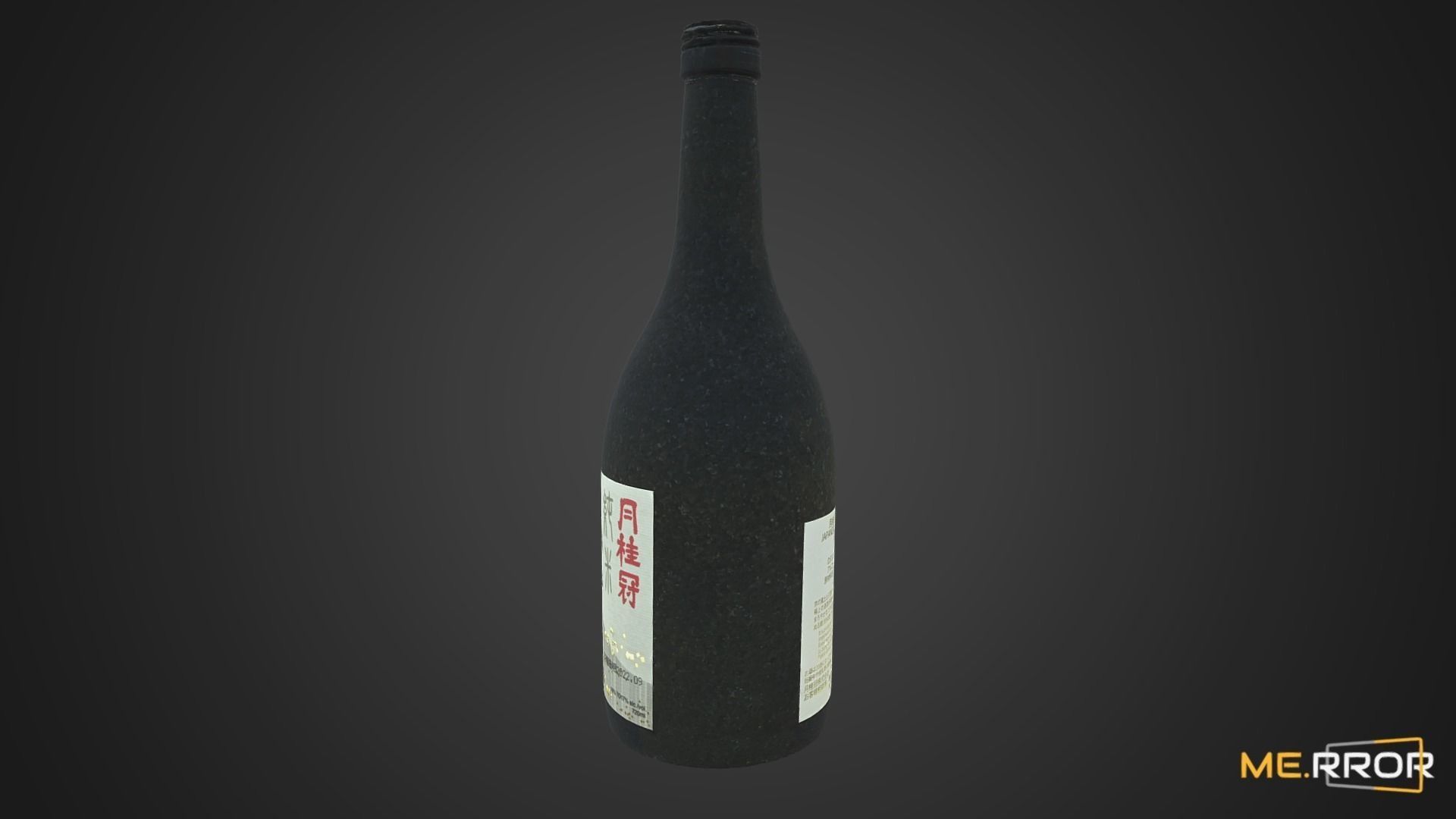 Japanese Alcoholic Beverage Sake Bottle 3D model_1
