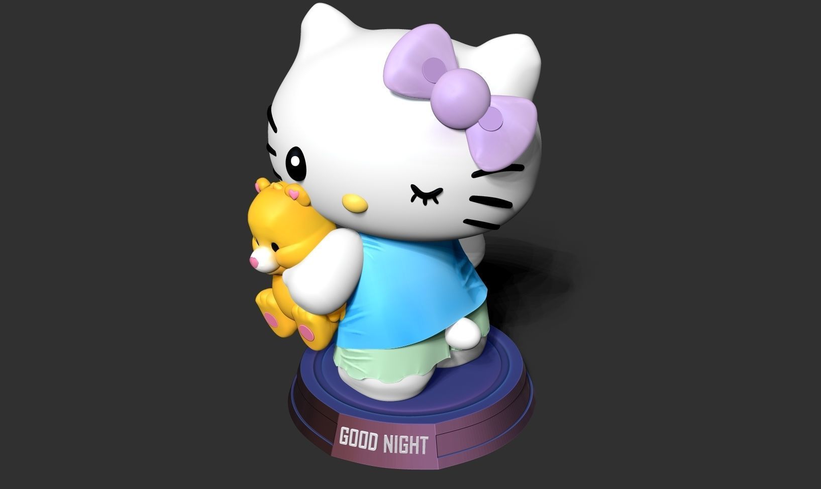 Good night Hello Kitty 3D print model_17