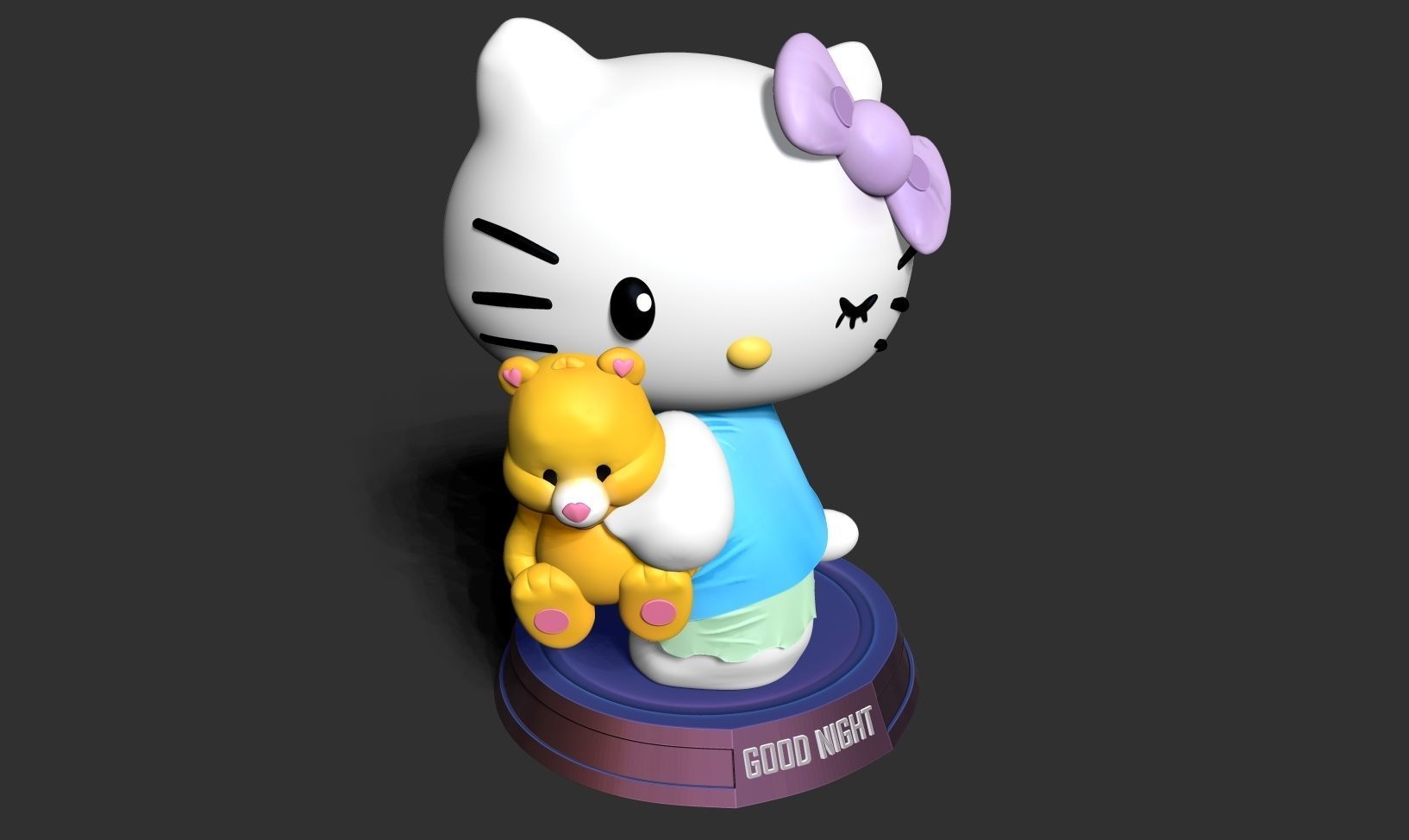 Good night Hello Kitty 3D print model_15