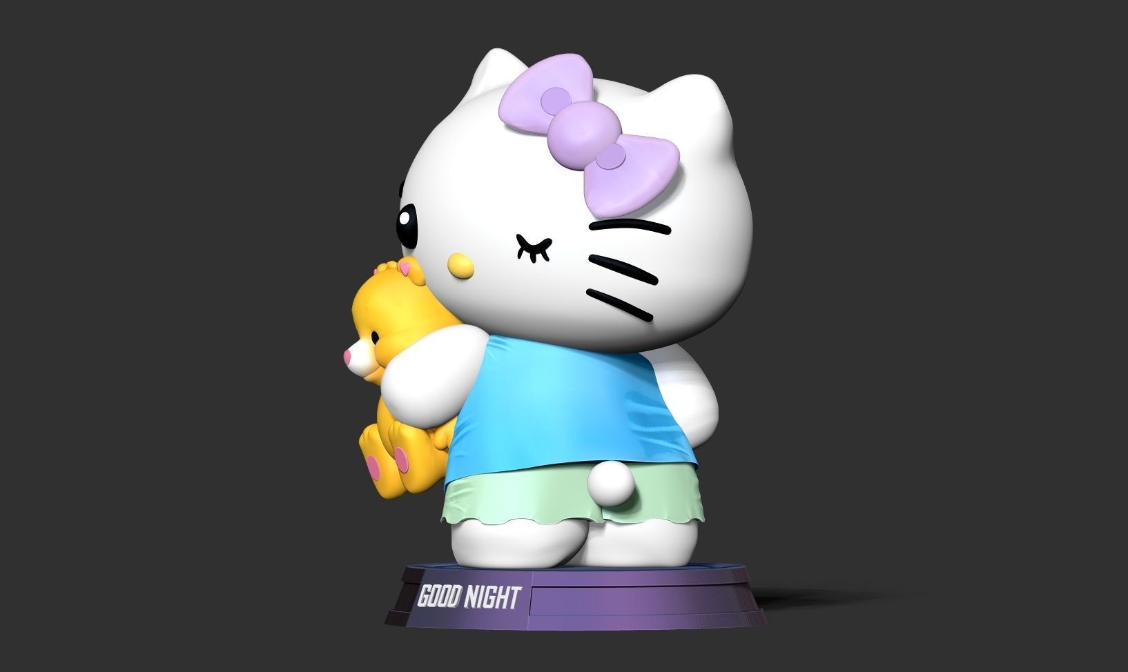 Good night Hello Kitty 3D print model_11