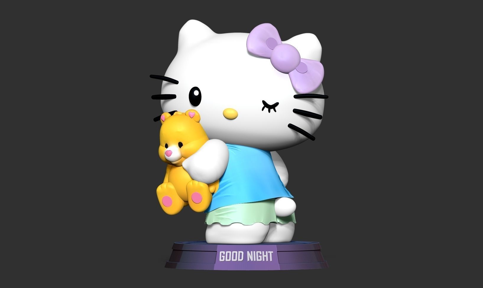 Good night Hello Kitty 3D print model_8