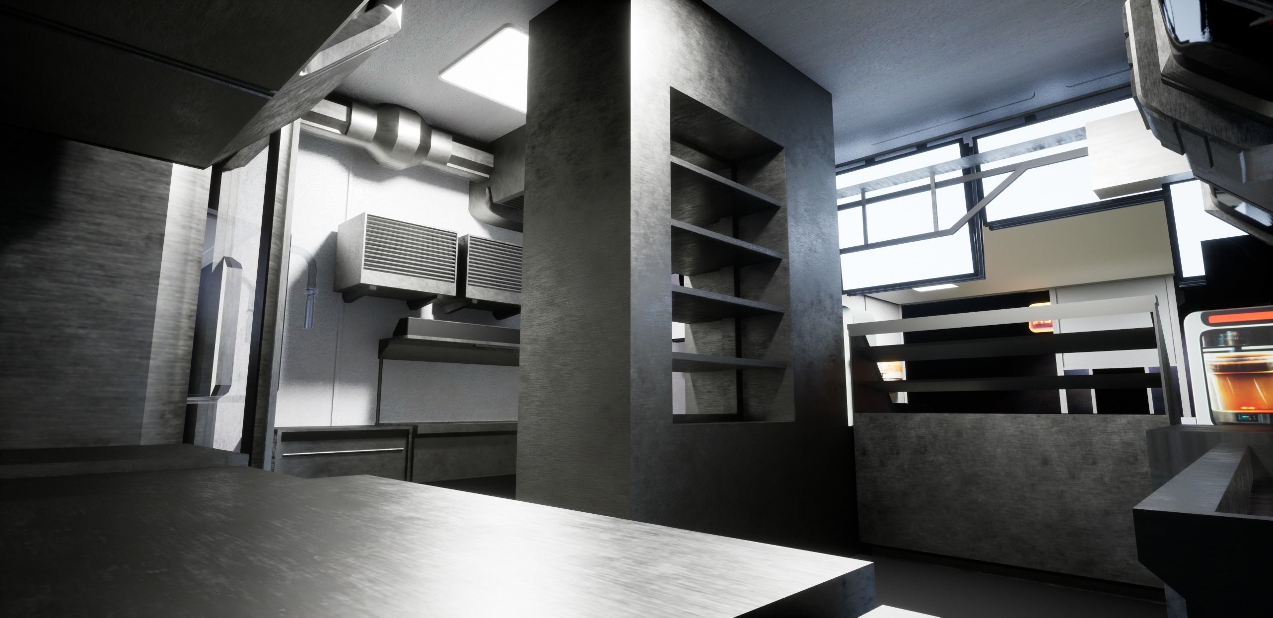 Cyberpunk Burger Restaurant 3D model_20