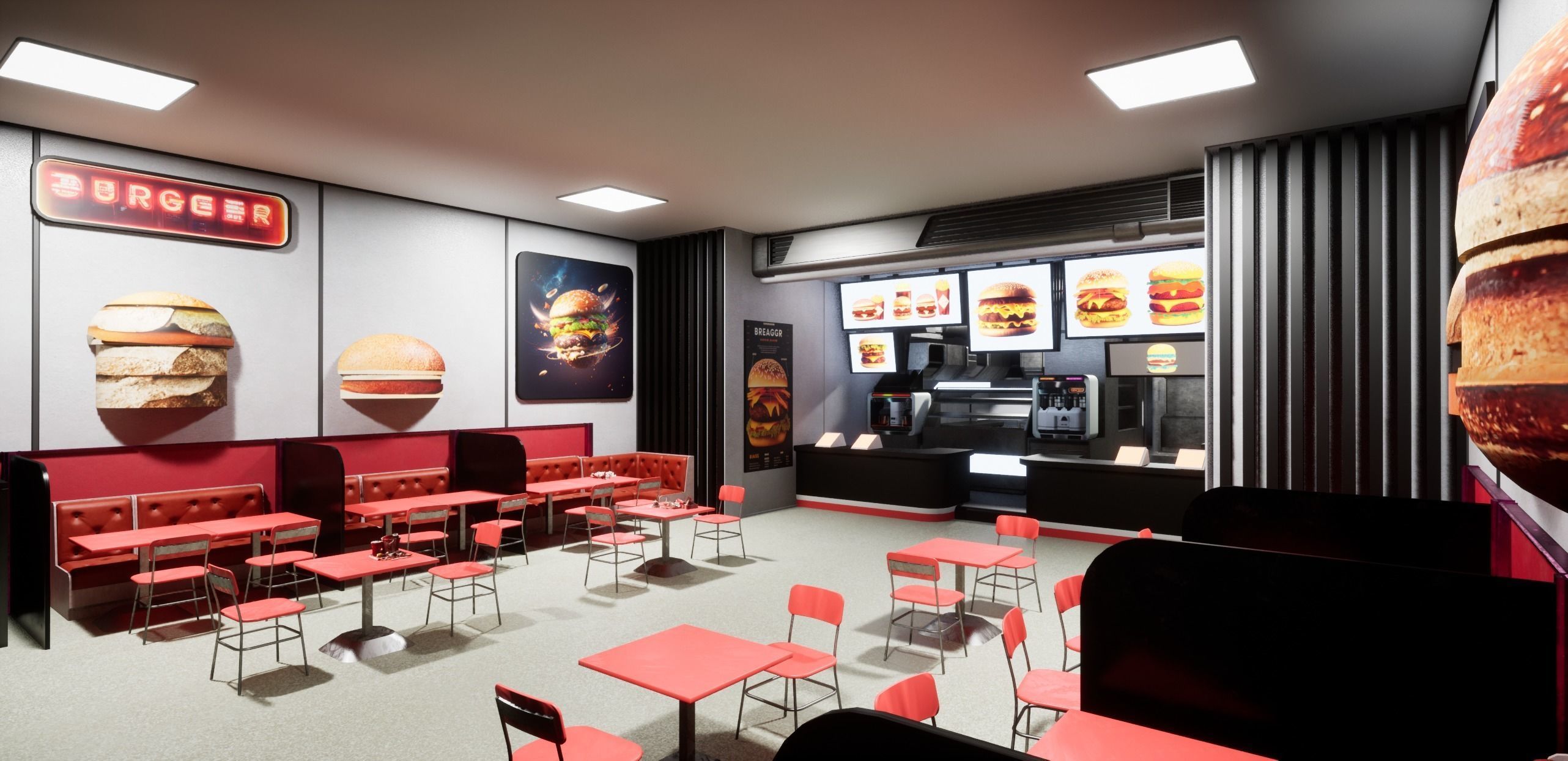 Cyberpunk Burger Restaurant 3D model_21