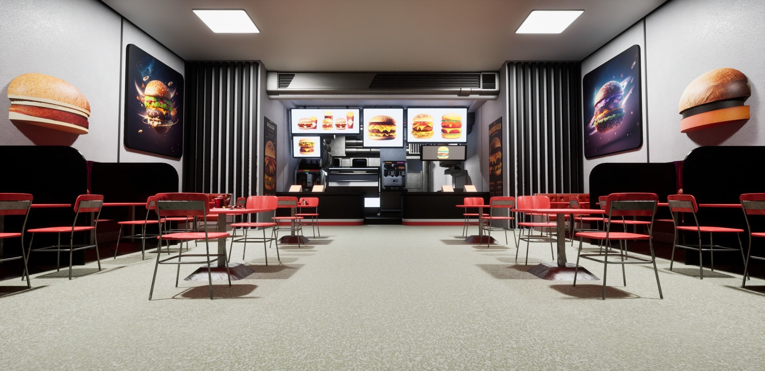 Cyberpunk Burger Restaurant 3D model_9