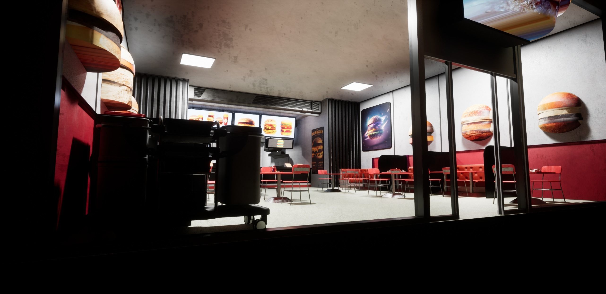 Cyberpunk Burger Restaurant 3D model_3