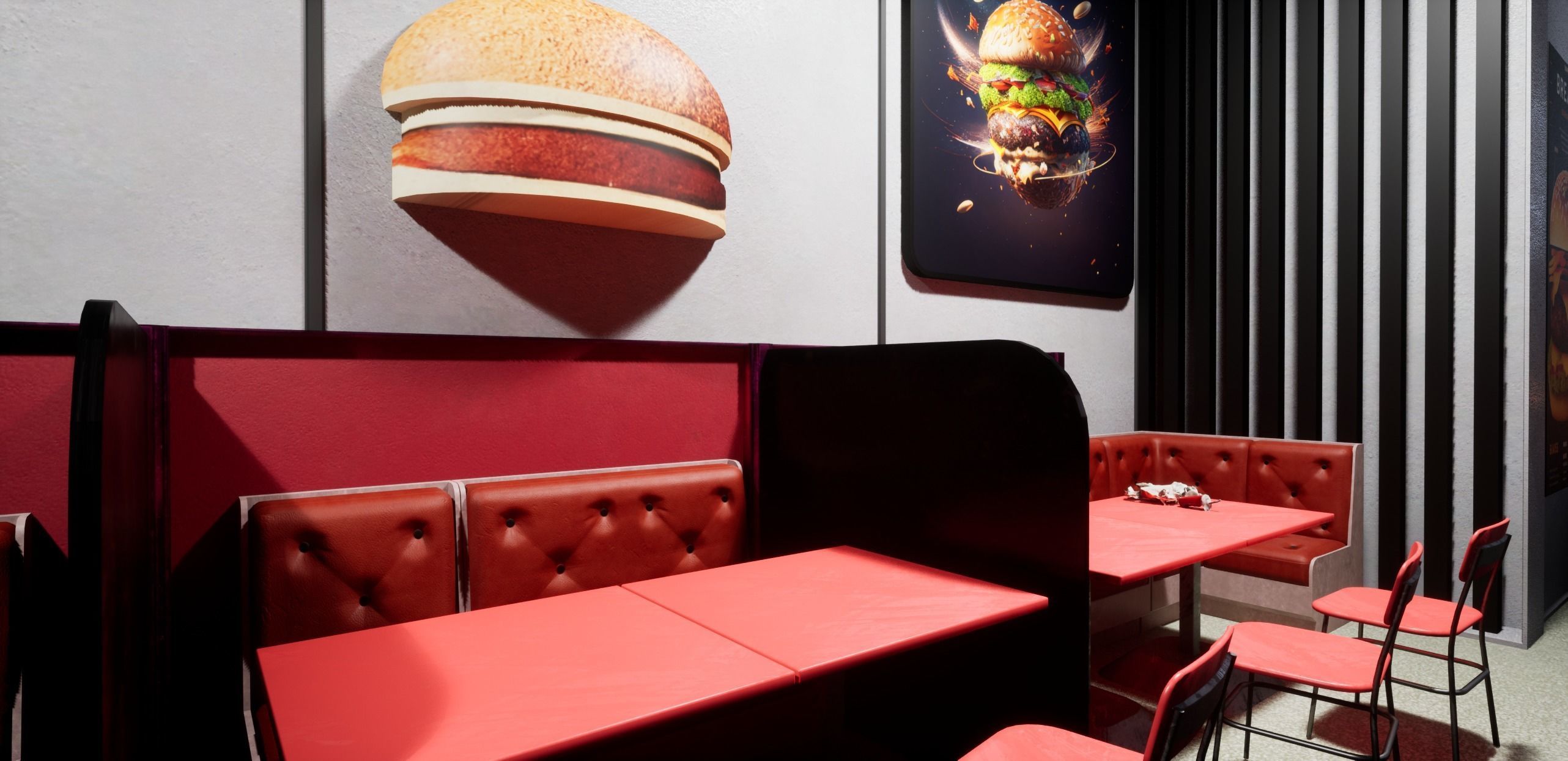Cyberpunk Burger Restaurant 3D model_23