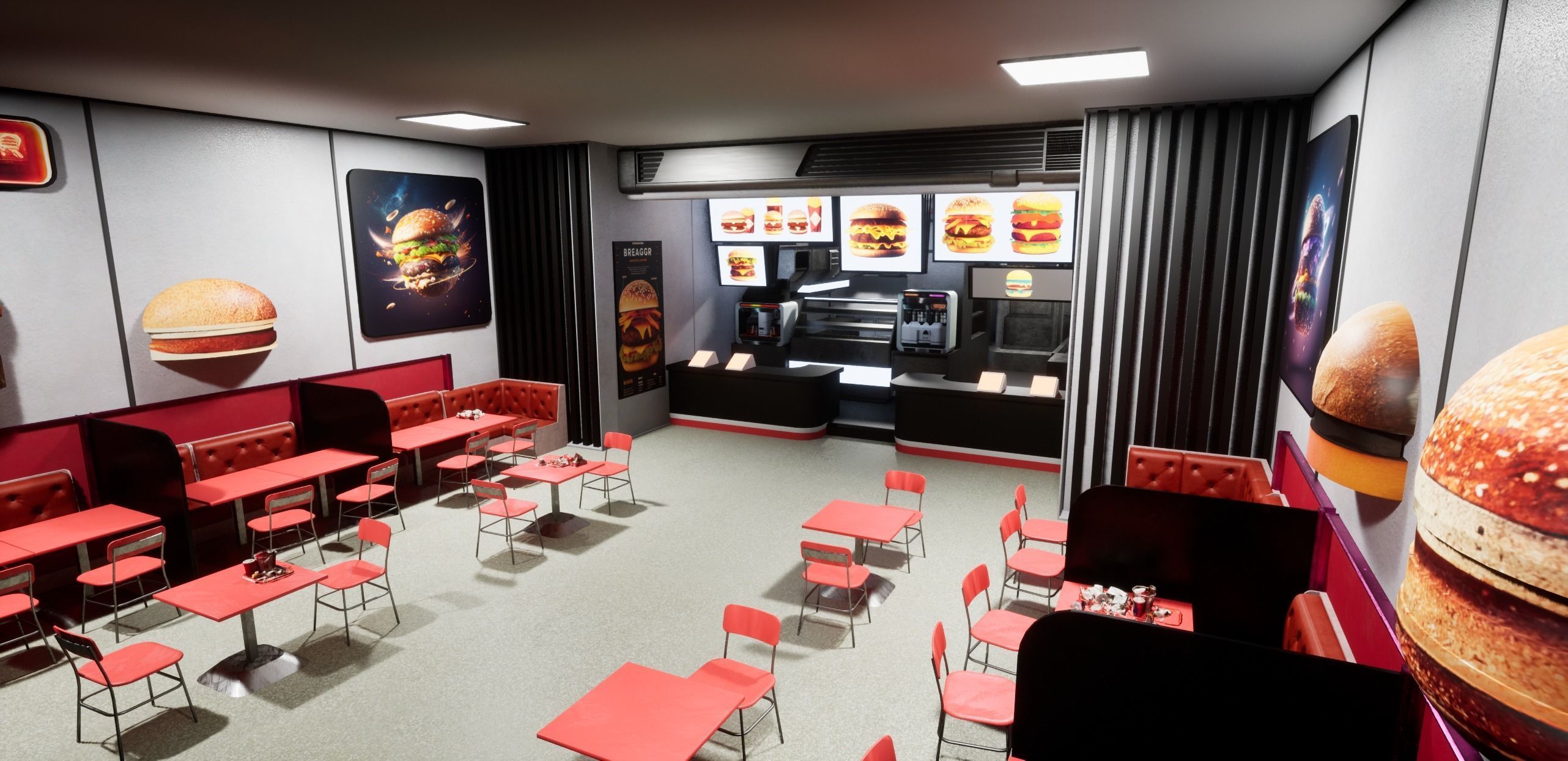 Cyberpunk Burger Restaurant 3D model_11
