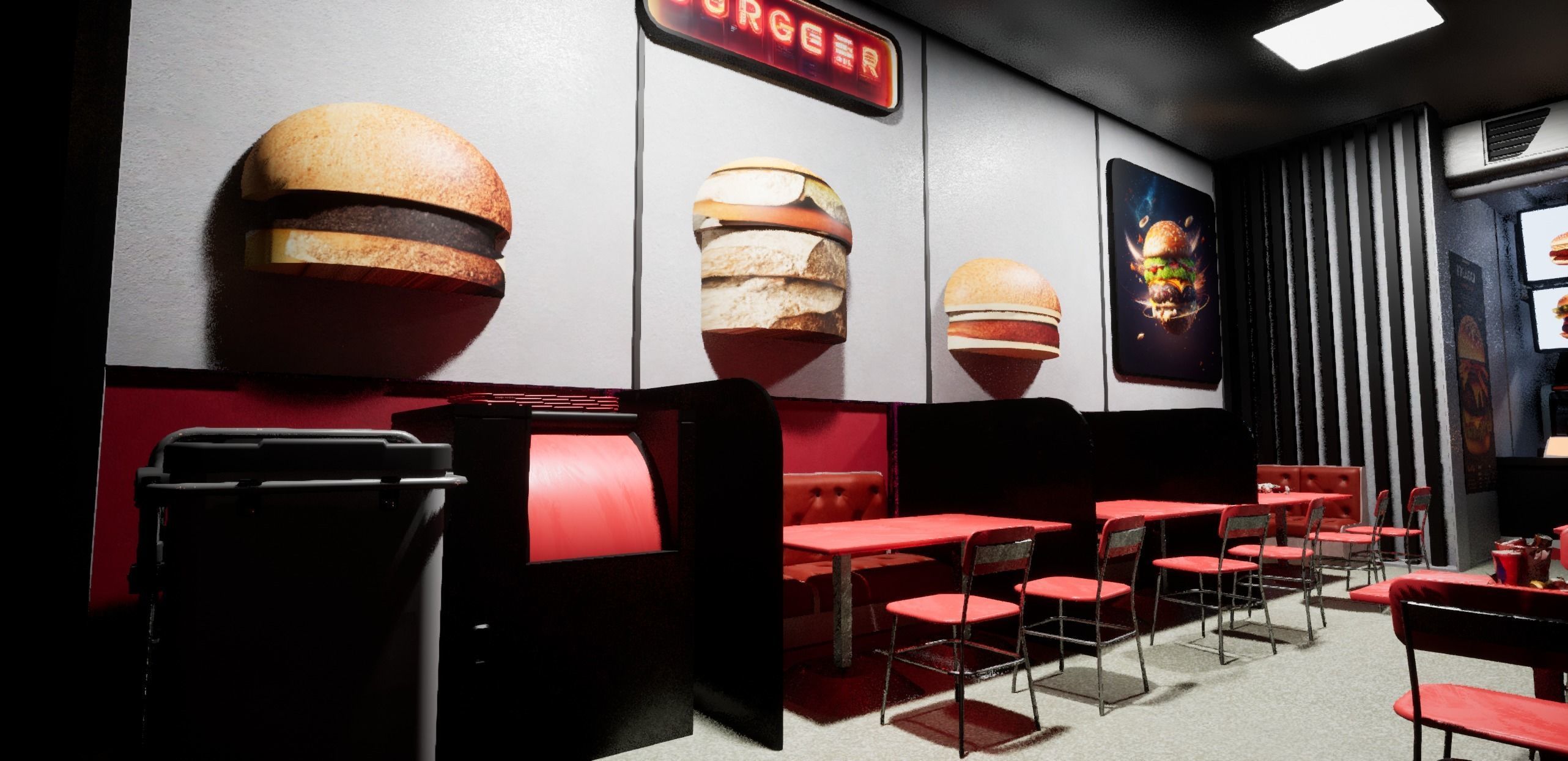 Cyberpunk Burger Restaurant 3D model_6