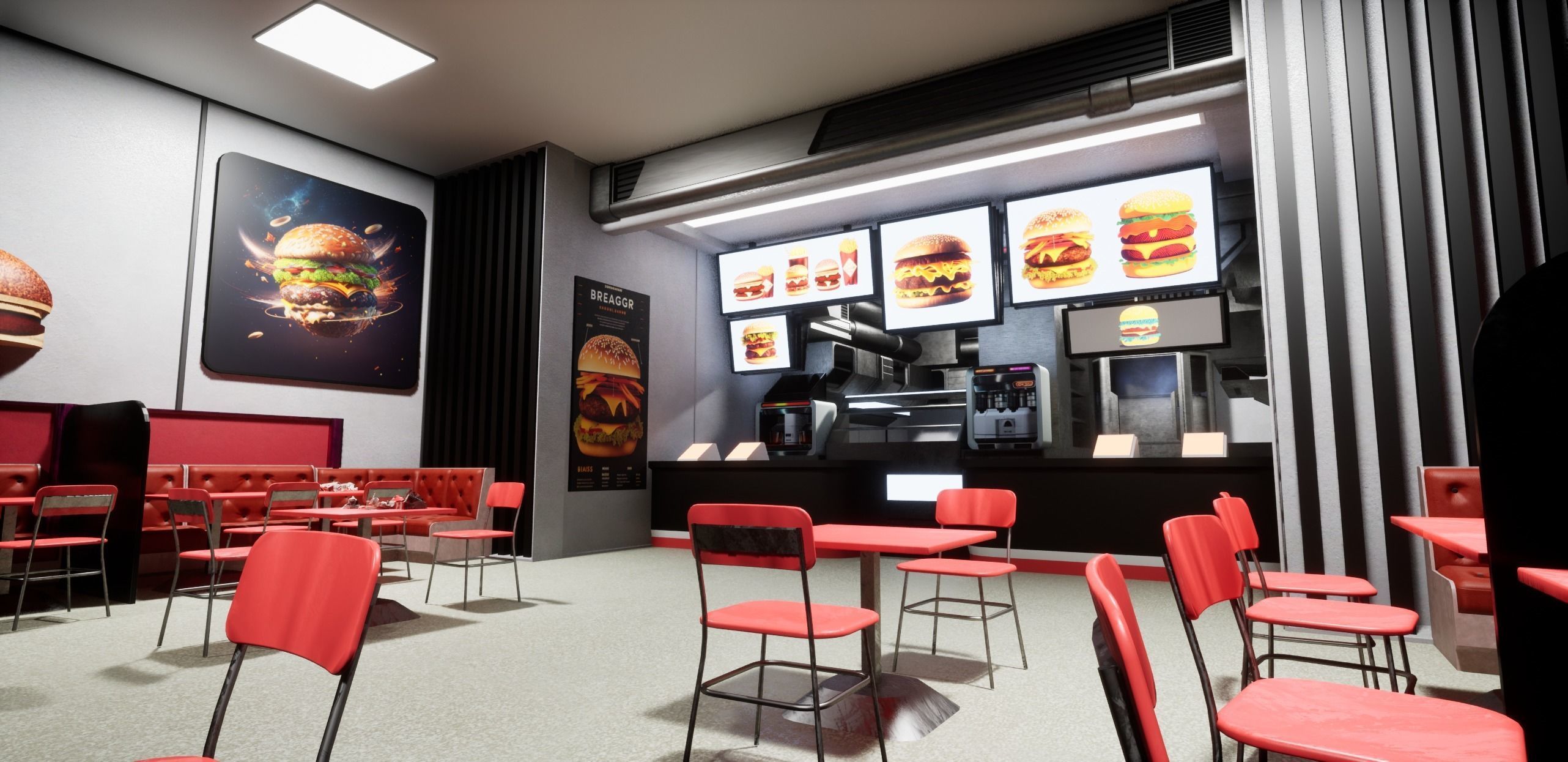 Cyberpunk Burger Restaurant 3D model_24