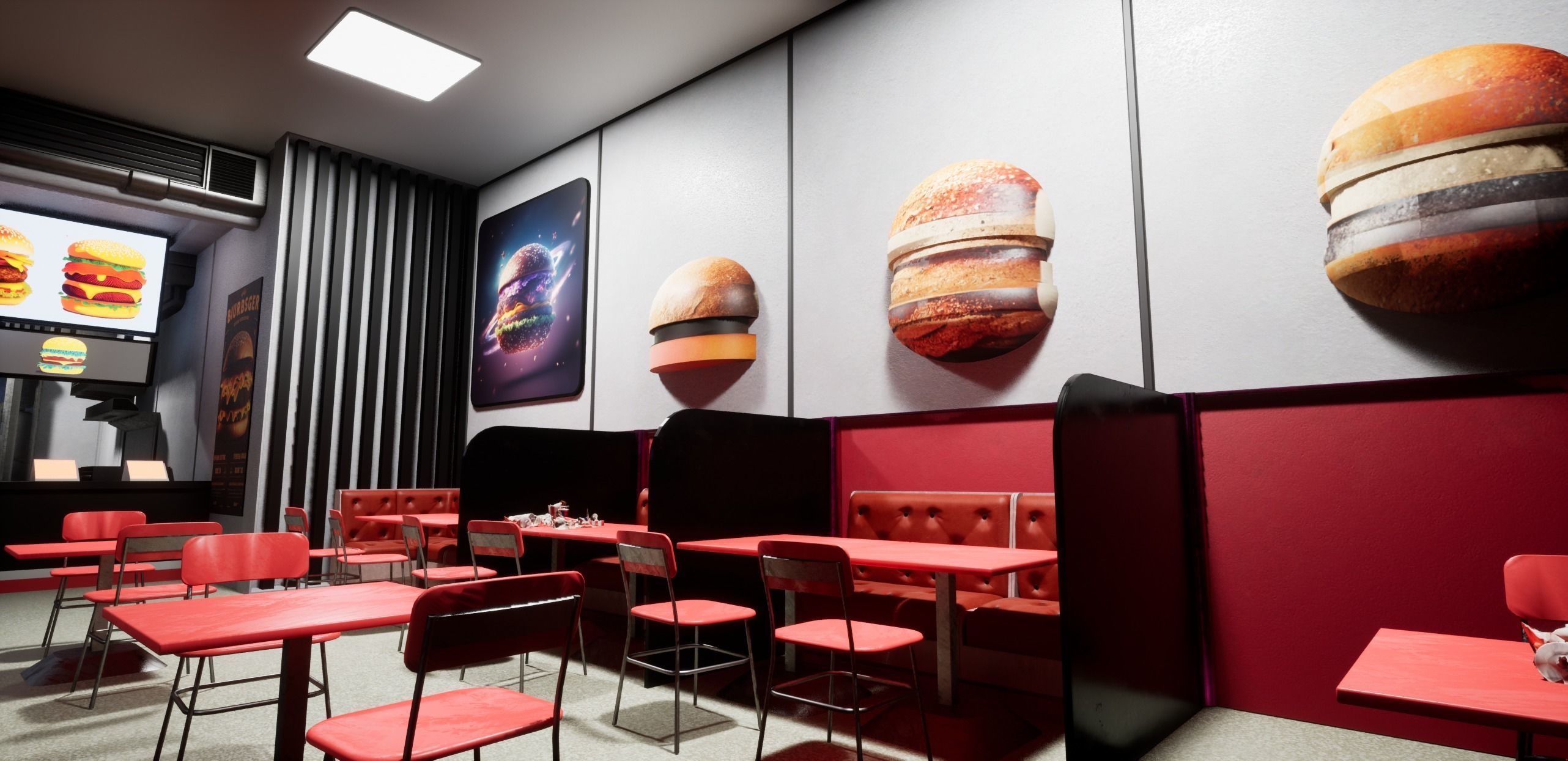Cyberpunk Burger Restaurant 3D model_5