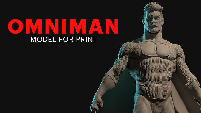 Omniman statue of superhero 3D print model