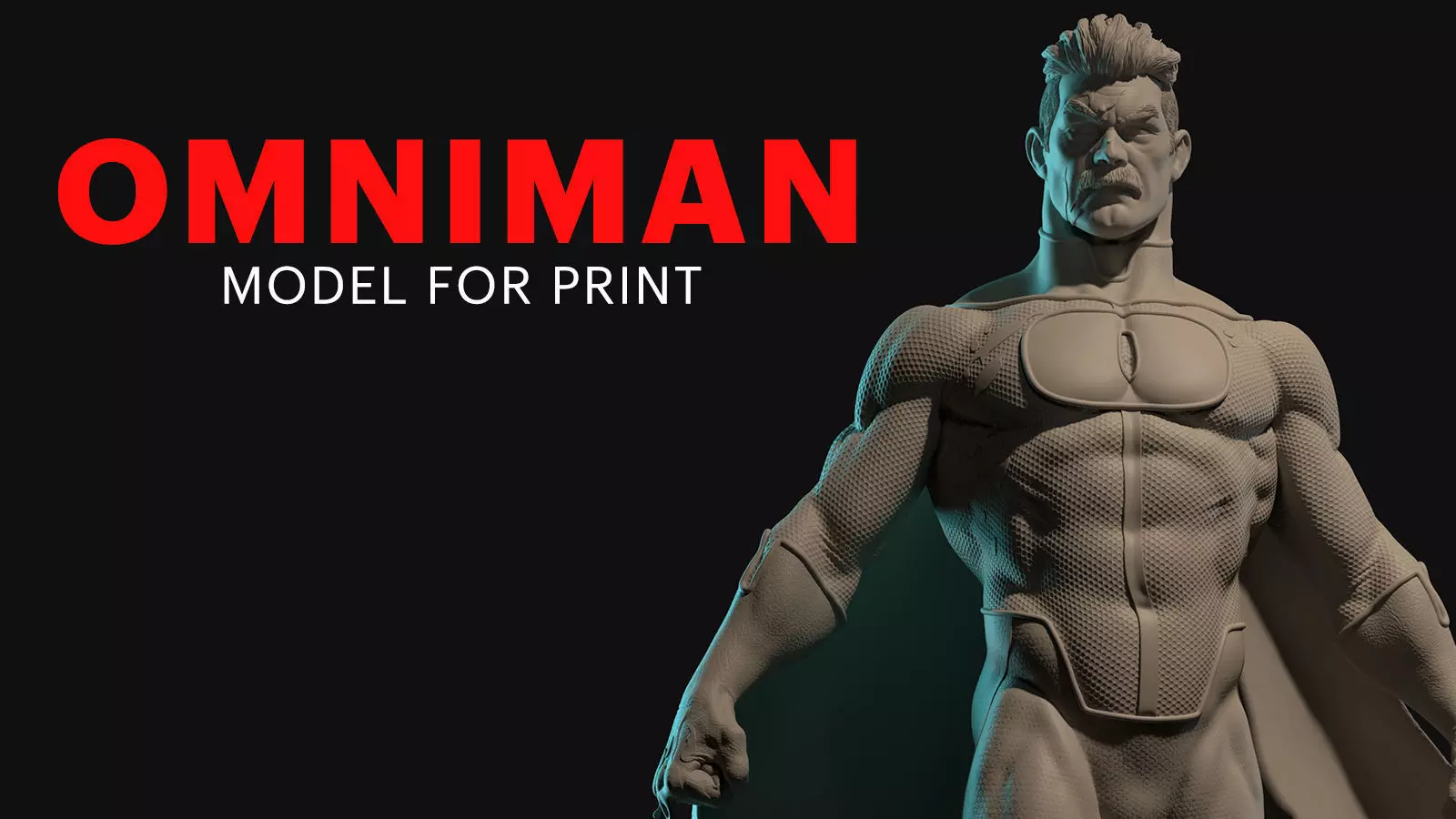 Omniman statue of superhero 3D print model_0
