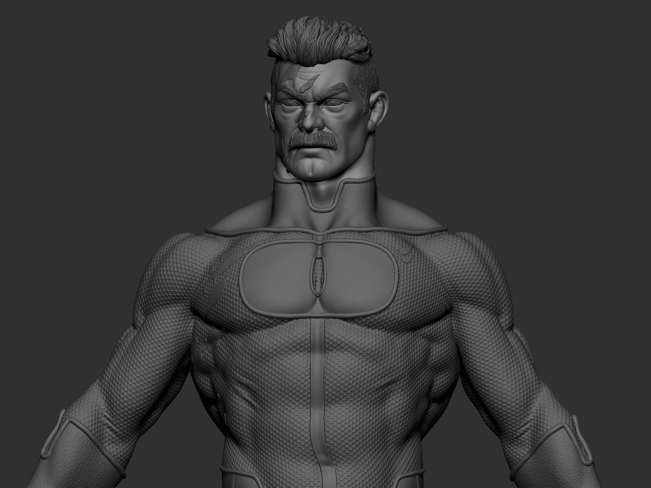 Omniman statue of superhero 3D print model_4