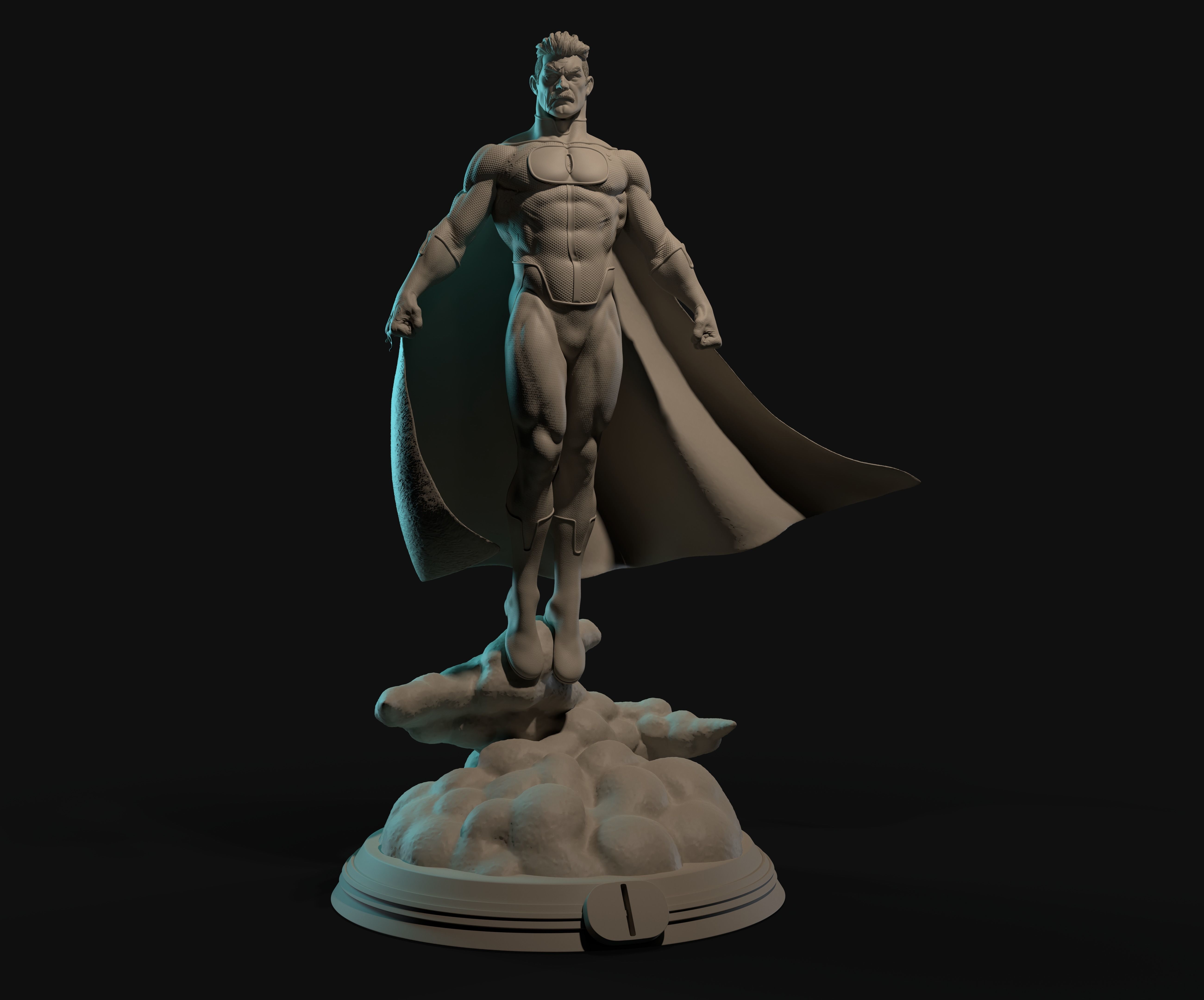 Omniman statue of superhero 3D print model_5